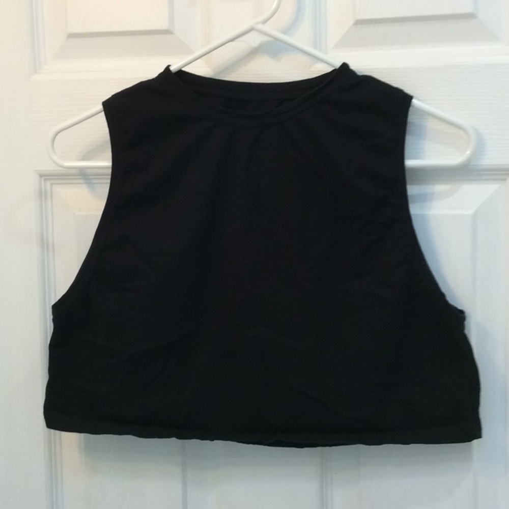 Azur Fit Black Crop Muscle Shirt S